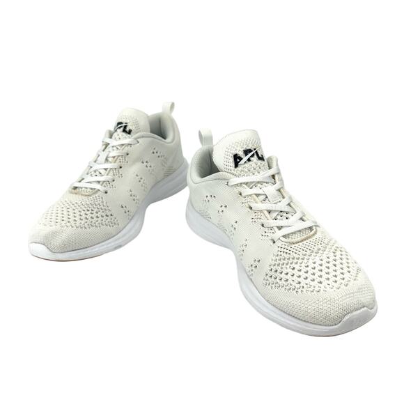 APL Techloom Pro Women Running Shoes Size 8.5 White Knit Breathable Laced Comfy - Picture 10 of 15